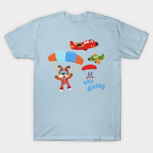 Vector illustration of a cute skydiver T-Shirt